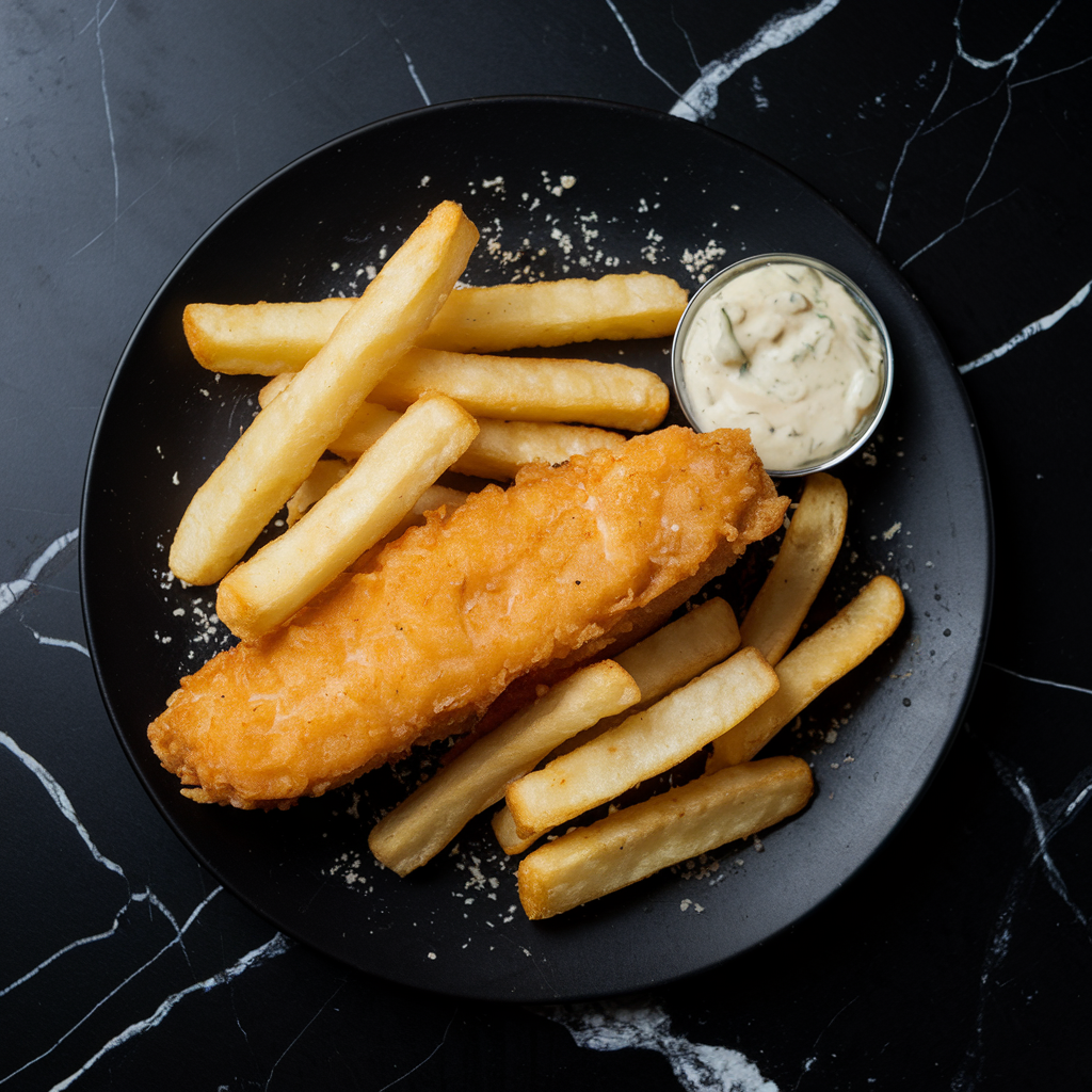 a-photo-of-fish-and-chips-on-a-black-pla_84bGf_CoRTu2xidFFzf90Q_JJlDDvkQQziftFSHSIYlqA